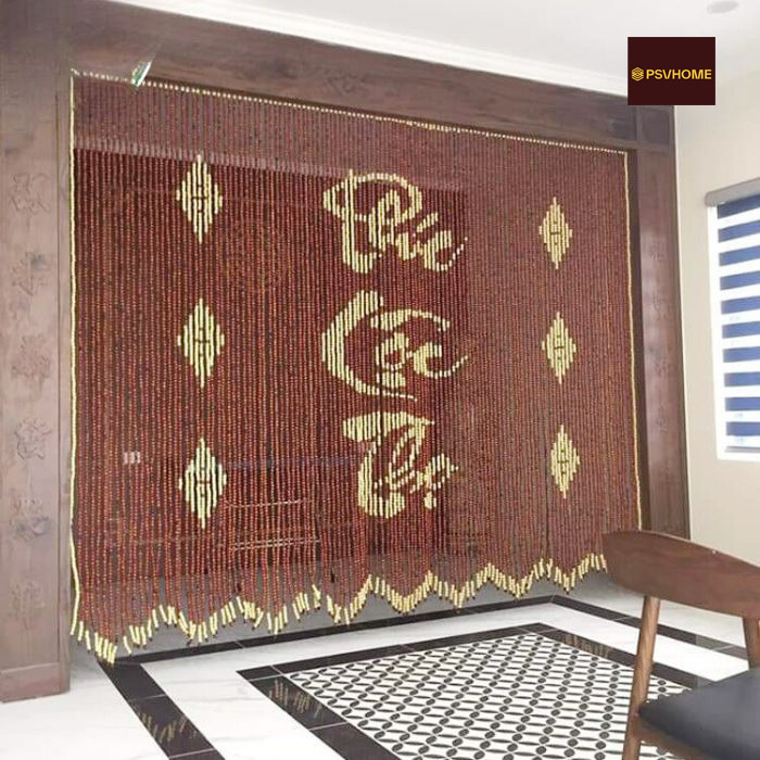 Rèm bàn thờ bằng hạt gỗ