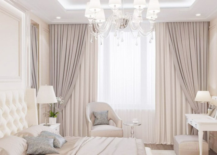 Rèm cửa sổ phòng ngủ chất liệu vải