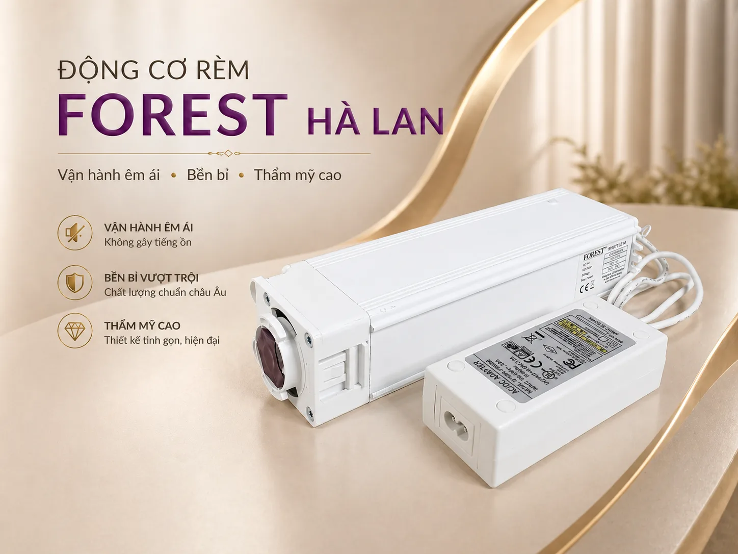 So sánh động cơ rèm Forest, PSV, SUP, A-OK, Dooya: nên chọn hãng nào?